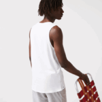 Men Lacoste V0ZN1360 White 001 Cotton Tank Top 3-Pack - Image 3