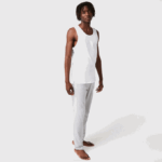 Men Lacoste V0ZN1360 White 001 Cotton Tank Top 3-Pack - Image 7