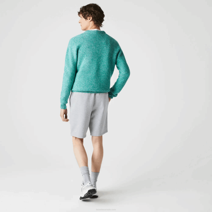 Men Lacoste V0ZN1361 Grey Chine CCA SPORT Tennis Fleece Shorts - Image 3