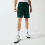 Men Lacoste V0ZN1362 Green Yellow White 117 SPORT Contrast Bands Lightweight Shorts - Image 4