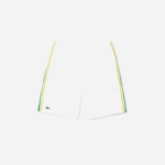 Men Lacoste V0ZN1364 White Green Yellow White B0T SPORT Contrast Bands Lightweight Shorts - Image 4