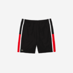 Men Lacoste V0ZN1365 Black Red White G54 SPORT Colorblock Panels Lightweight Shorts - Image 5