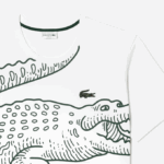 Men Lacoste V0ZN136 White 001 Loose Fit Cotton T-shirt - Plus Size - Tall - Image 2
