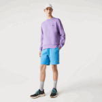 Men Lacoste V0ZN1370 Blue 4XA Organic Brushed Cotton Fleece Shorts