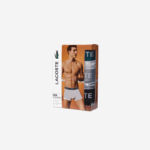 Men Lacoste V0ZN1372 Black White Grey Chine NUA Casual Boxer Brief 3-Pack - Image 6