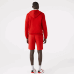 Men Lacoste V0ZN1373 Red 240 Organic Brushed Cotton Fleece Shorts - Image 3