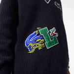 Men Lacoste V0ZN1378 Black/White HHW Comic Badge Sweater - Image 6