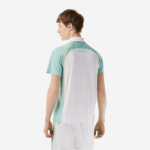 Men Lacoste V0ZN137 White Light Green Yellow AWC Tennis Recycled Polyester Polo with Ultra-Dry Technology - Image 3