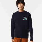 Men Lacoste V0ZN1380 Navy Blue 166 Crocodile Sweater