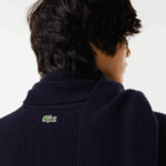 Men Lacoste V0ZN1380 Navy Blue 166 Crocodile Sweater - Image 5