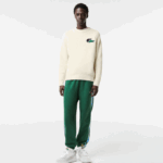 Men Lacoste V0ZN1381 White XFJ Crocodile Sweater - Image 2