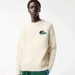Men Lacoste V0ZN1381 White XFJ Crocodile Sweater