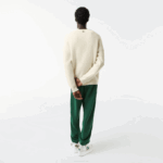 Men Lacoste V0ZN1381 White XFJ Crocodile Sweater - Image 3