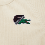 Men Lacoste V0ZN1381 White XFJ Crocodile Sweater - Image 5