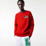 Men Lacoste V0ZN1382 Red 240 Crocodile Sweater