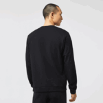 Men Lacoste V0ZN1387 Black C31 Cotton Fleece Lounge Sweatshirt - Image 3