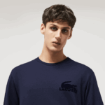 Men Lacoste V0ZN1388 Navy Blue 423 Cotton Fleece Lounge Sweatshirt