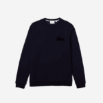 Men Lacoste V0ZN1388 Navy Blue 423 Cotton Fleece Lounge Sweatshirt - Image 4