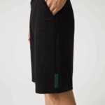 Men Lacoste V0ZN1390 Black 031 Stretch Cotton Blend Shorts - Image 4