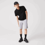 Men Lacoste V0ZN1391 Grey Chine CCA Stretch Cotton Blend Shorts