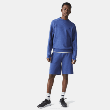 Men Lacoste V0ZN1392 Blue Chine HJD Stretch Cotton Blend Shorts