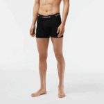Men Lacoste V0ZN1399 Black 031 5-Pack Logo Waist Boxers - Image 2
