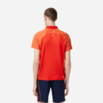 Men Lacoste V0ZN139 Red Orange XIM Tennis Recycled Polyester Polo with Ultra-Dry Technology - Image 3