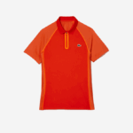 Men Lacoste V0ZN139 Red Orange XIM Tennis Recycled Polyester Polo with Ultra-Dry Technology - Image 4