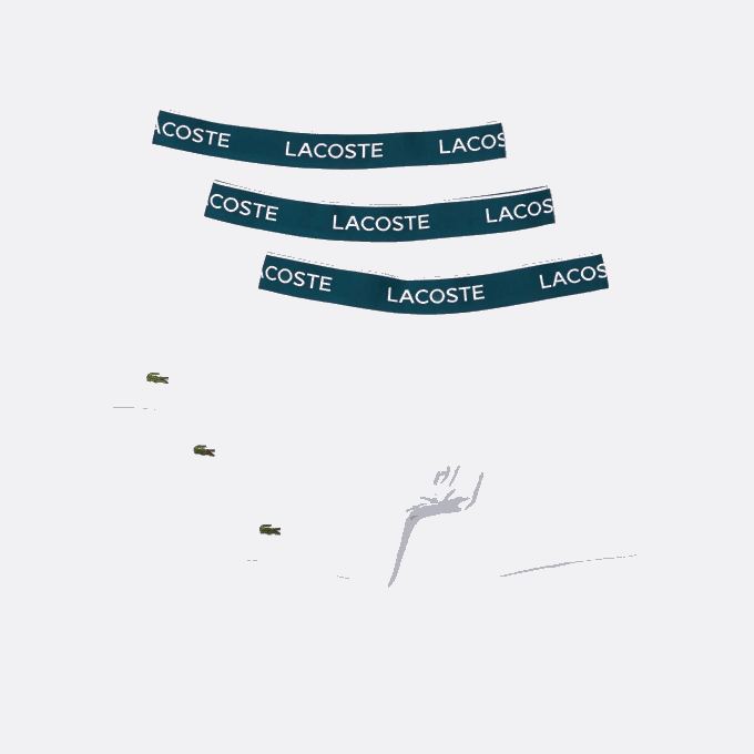 Men Lacoste V0ZN1405 White 001 Long Stretch Cotton Boxer Brief 3-Pack - Image 4
