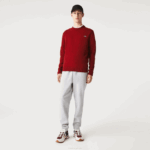 Men Lacoste V0ZN1408 Bordeaux 476 Crew Neck Wool Sweater