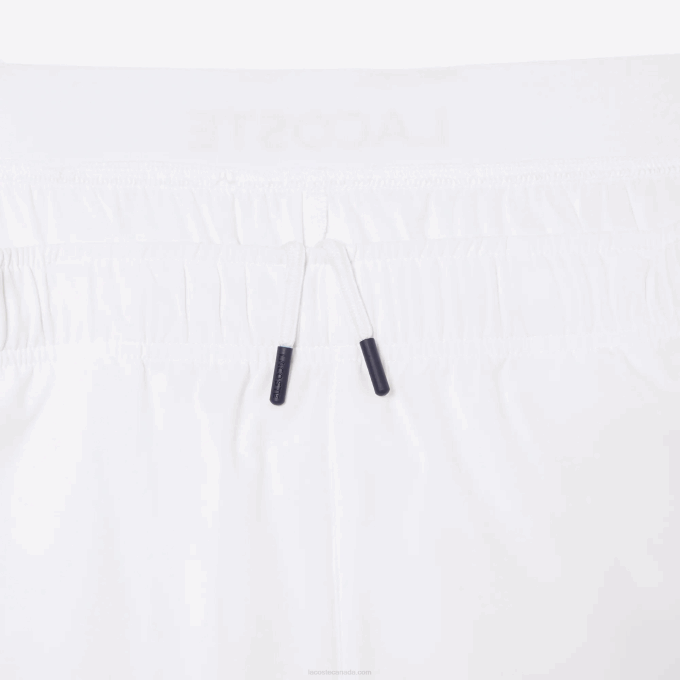 Men Lacoste V0ZN1409 White Navy Blue 522 SPORT Ultra-Light Shorts - Image 8