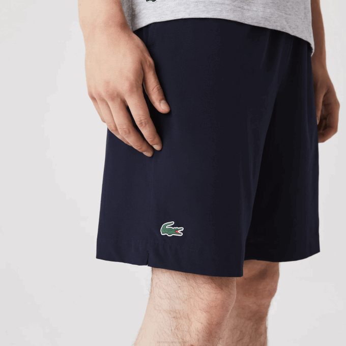 Men Lacoste V0ZN1411 Navy Blue White 525 SPORT Ultra-Light Shorts - Image 4
