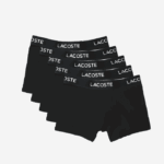 Men Lacoste V0ZN1412 Black 031 5-pack Stretch Cotton Trunks
