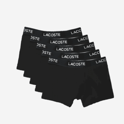 Men Lacoste V0ZN1412 Black 031 5-pack Stretch Cotton Trunks