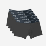 Men Lacoste V0ZN1414 Grey XB4 5-pack Stretch Cotton Trunks