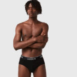 Men Lacoste V0ZN1421 Black 031 Pack Of 3 Casual Briefs