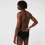 Men Lacoste V0ZN1421 Black 031 Pack Of 3 Casual Briefs - Image 3