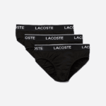 Men Lacoste V0ZN1421 Black 031 Pack Of 3 Casual Briefs - Image 5