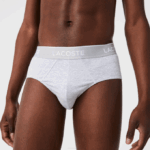 Men Lacoste V0ZN1422 Black White Grey Chine NUA Pack Of 3 Casual Briefs - Image 4