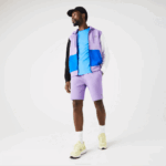 Men Lacoste V0ZN1425 Purple GFU Organic Brushed Cotton Fleece Shorts