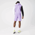 Men Lacoste V0ZN1425 Purple GFU Organic Brushed Cotton Fleece Shorts - Image 3