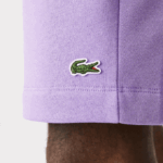 Men Lacoste V0ZN1425 Purple GFU Organic Brushed Cotton Fleece Shorts - Image 4