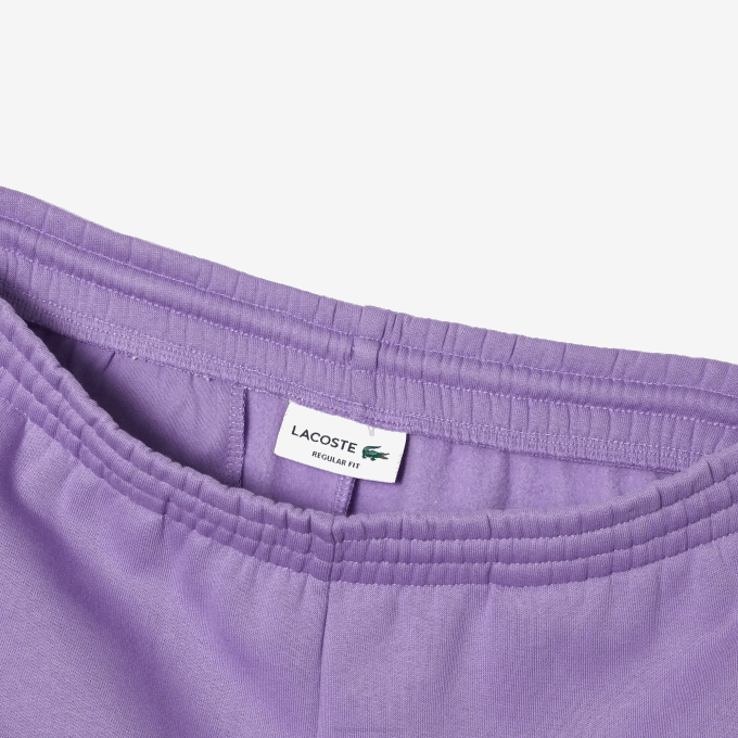Men Lacoste V0ZN1425 Purple GFU Organic Brushed Cotton Fleece Shorts - Image 6
