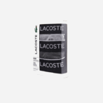 Men Lacoste V0ZN1429 Black Grey Chine VDP Branded Waist Long Stretch Cotton Boxer Brief 3-Pack - Image 6