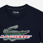 Men Lacoste V0ZN142 Navy Blue 166 SPORT Regular Fit Organic Cotton T-Shirt - Image 5