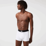 Men Lacoste V0ZN1431 Black Grey Chine White EQD Stretch Cotton Trunk 3-Pack