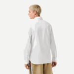 Men Lacoste V0ZN1438 White 001 Slim Fit French Collar Cotton Poplin Shirt - Image 3