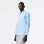 Men Lacoste V0ZN1439 Blue HBP Slim Fit French Collar Cotton Poplin Shirt
