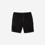 Men Lacoste V0ZN1443 Black 031 SPORT Tennis Solid Diamond Weave Shorts - Image 5
