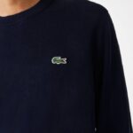 Men Lacoste V0ZN1451 Navy Blue 166 Organic Cotton Crew Neck Sweater - Image 3